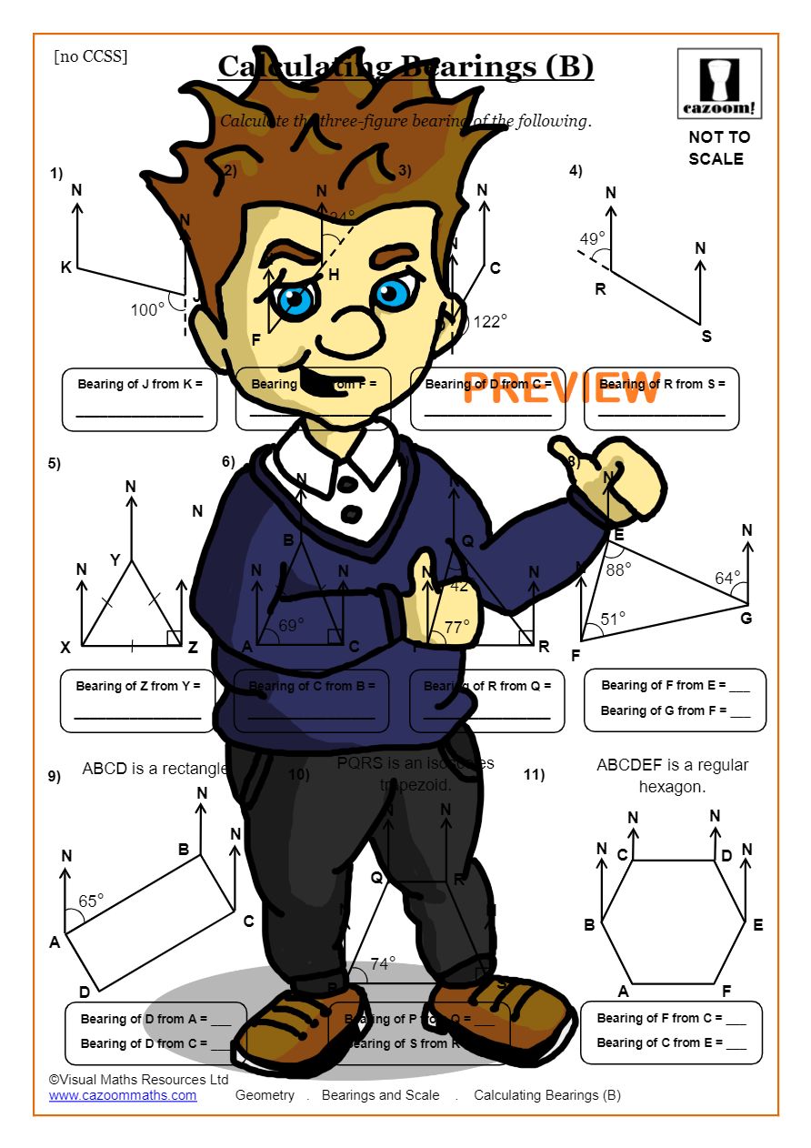 Calculating Bearings Worksheet